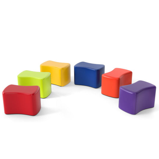 Modular Stool Set for Kids 6 PCS Butterfly Stools-Multicolor