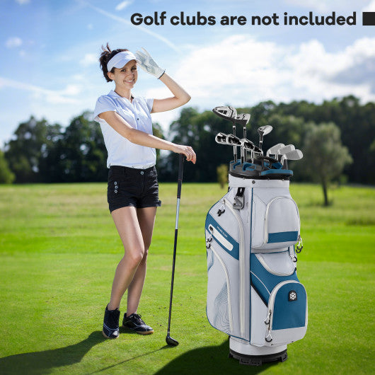 Molded Lock Top Golf Cart Bag with 14-Way Full Length Dividers and 11 Pockets-Navy