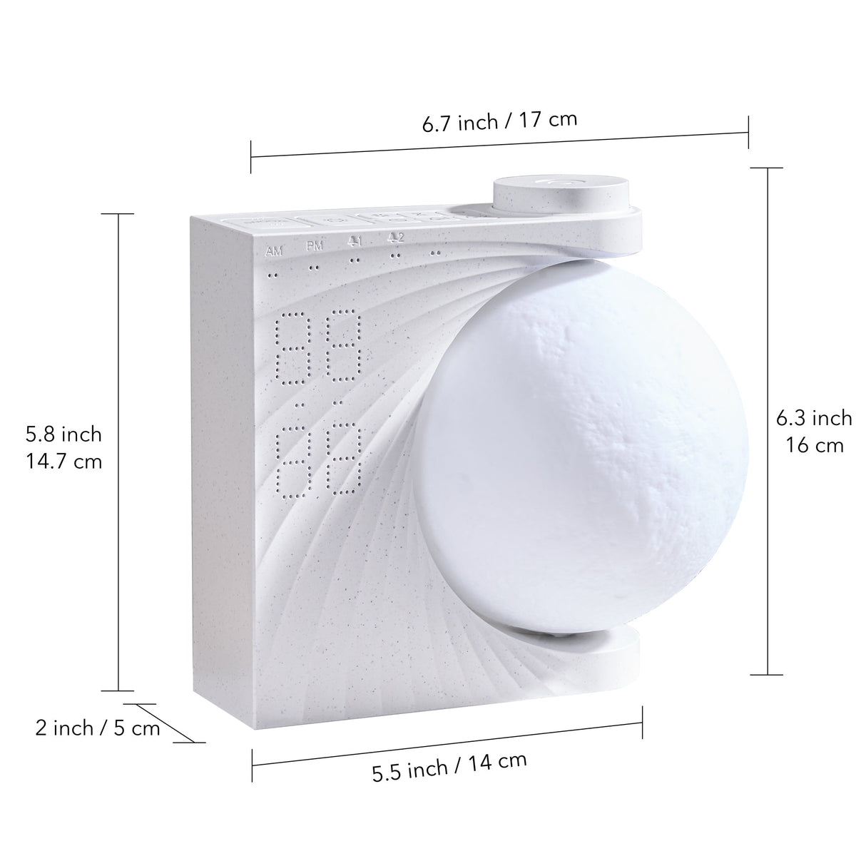 Moon Desktop Clock Night Light