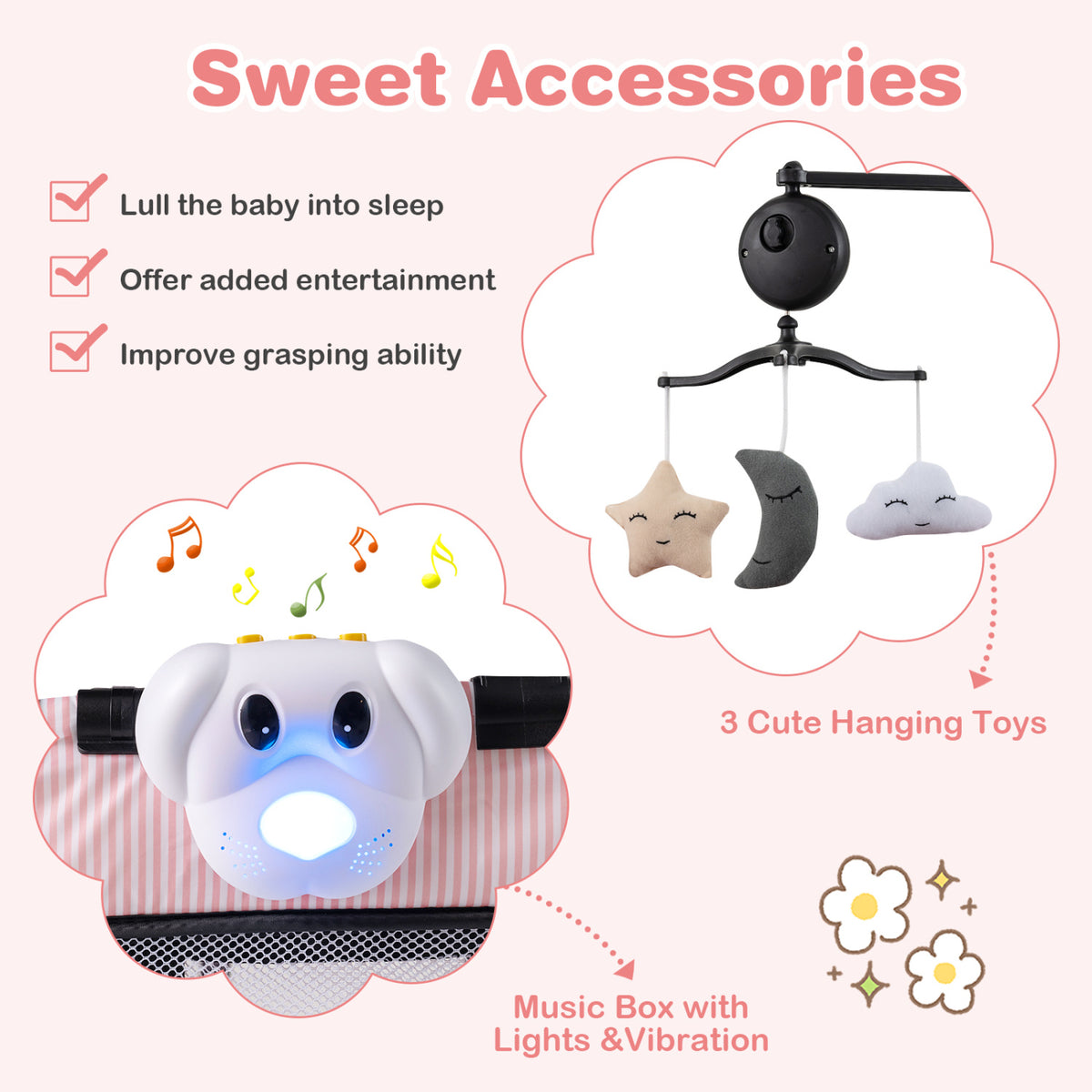 Multi-Functional Baby Playpen with Removable Changing Table-Pink