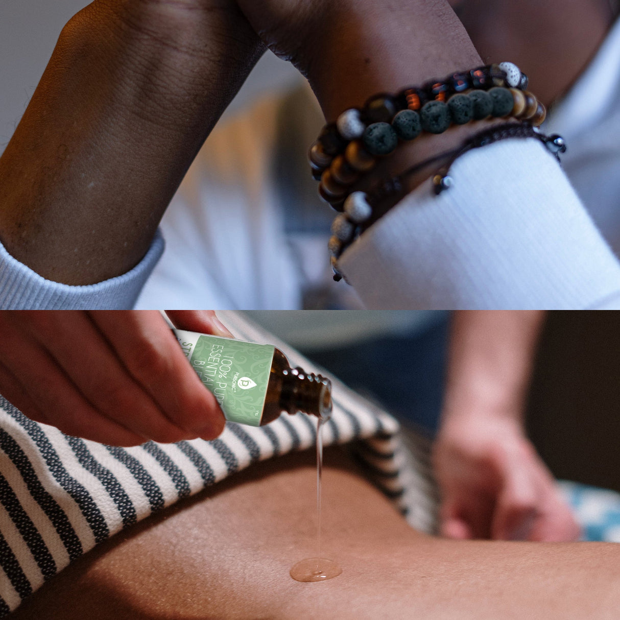 Pursonic Aromatherapy Bliss Bundle: Lava Stone Bracelet + Pure Essential Oils. by Pursonic