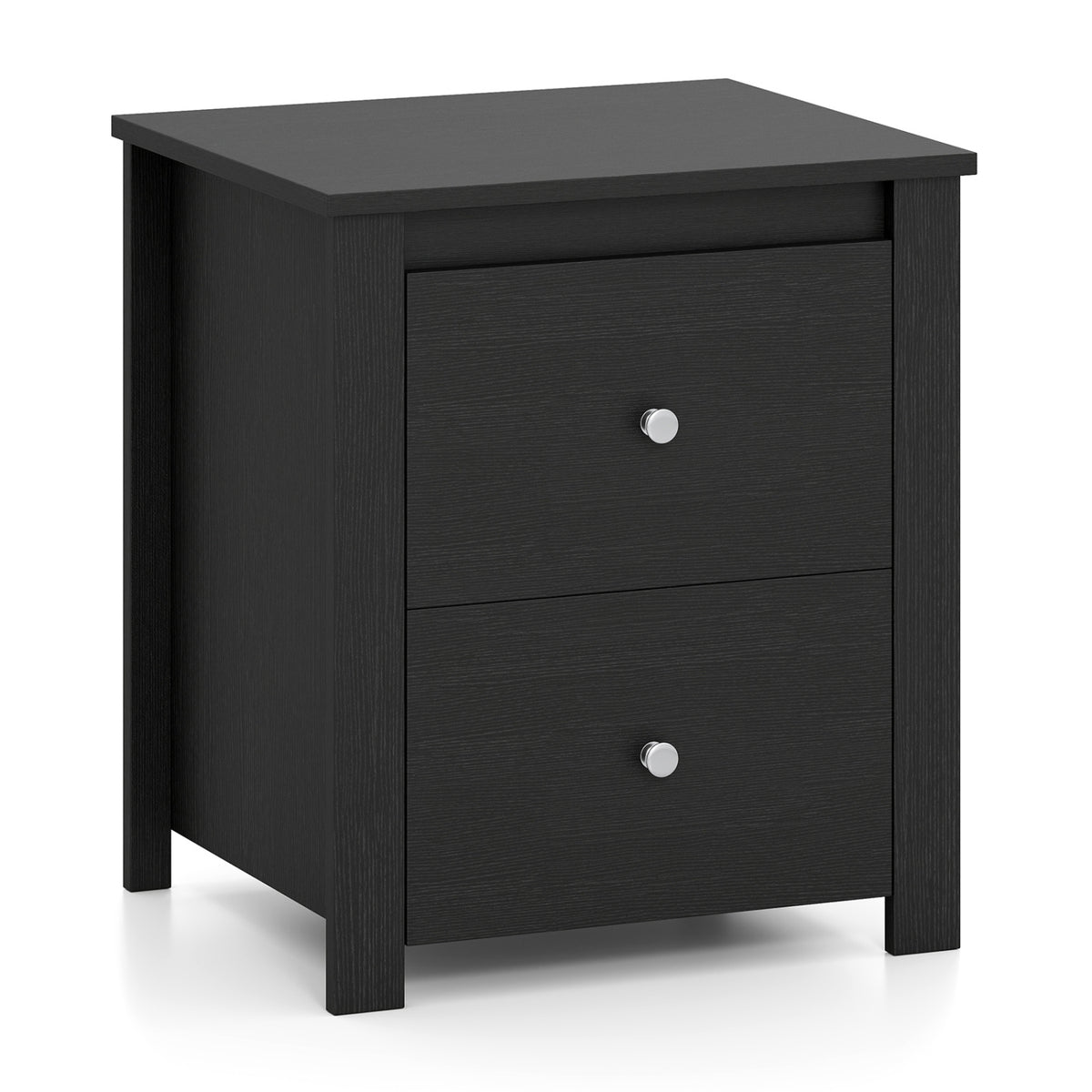 Nightstand with 2 Drawers & Storage for Bedroom Living Room Small Spaces-Black