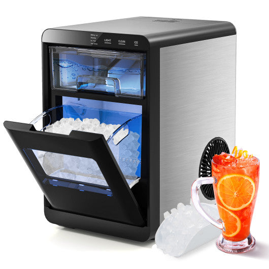 Nugget Ice Maker Countertop with Soft Chewable Pellet-Black