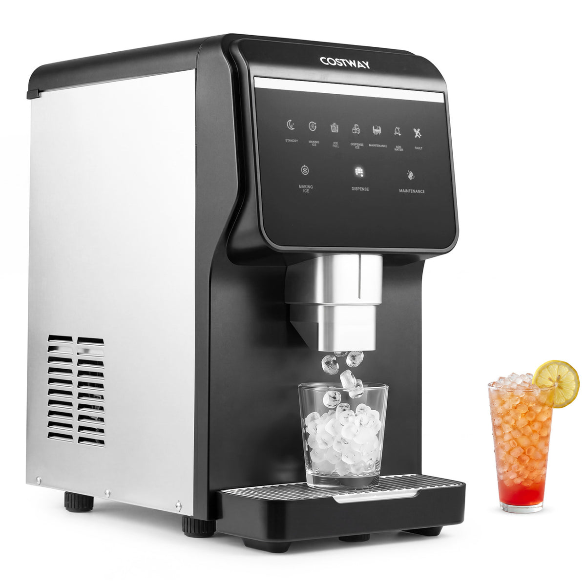 Nugget Ice Maker with Self Dispensing 80 LBS Per Day Chewable Pellet Ice Machine