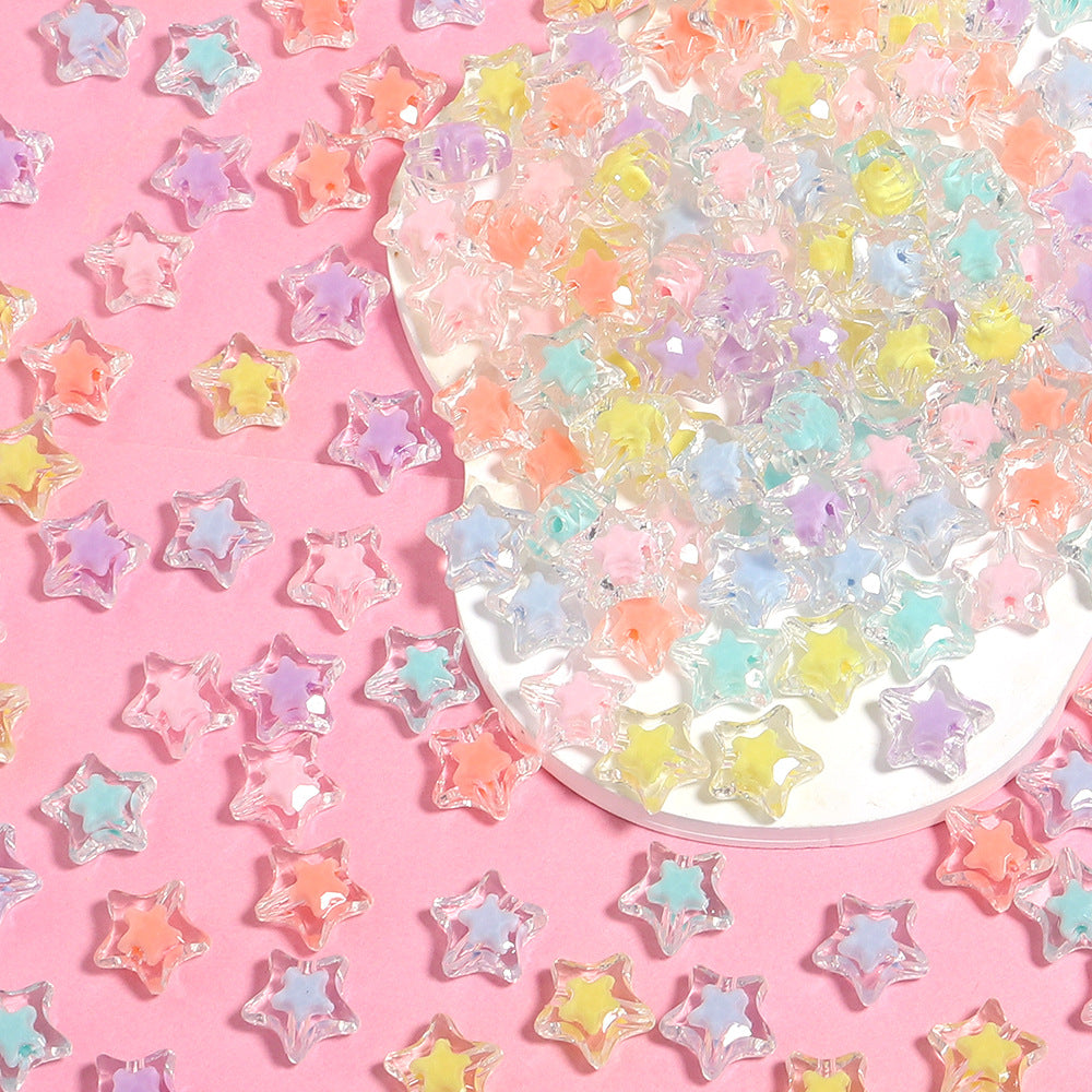 Acrylic Color Five-pointed Star Beaded Diy Ornament Accessories