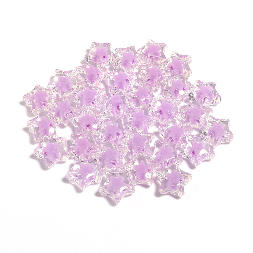 Acrylic Color Five-pointed Star Beaded Diy Ornament Accessories