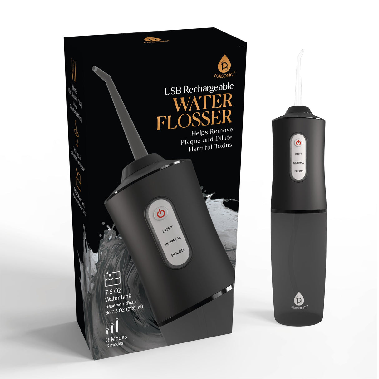 Rechargeable Water Flosser – 3 Modes for a Deep, Gentle Clean