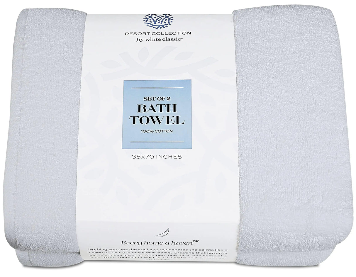 Resort Collection Soft Bath Sheets Towels Set of 2 Oversize Large 35x70 in