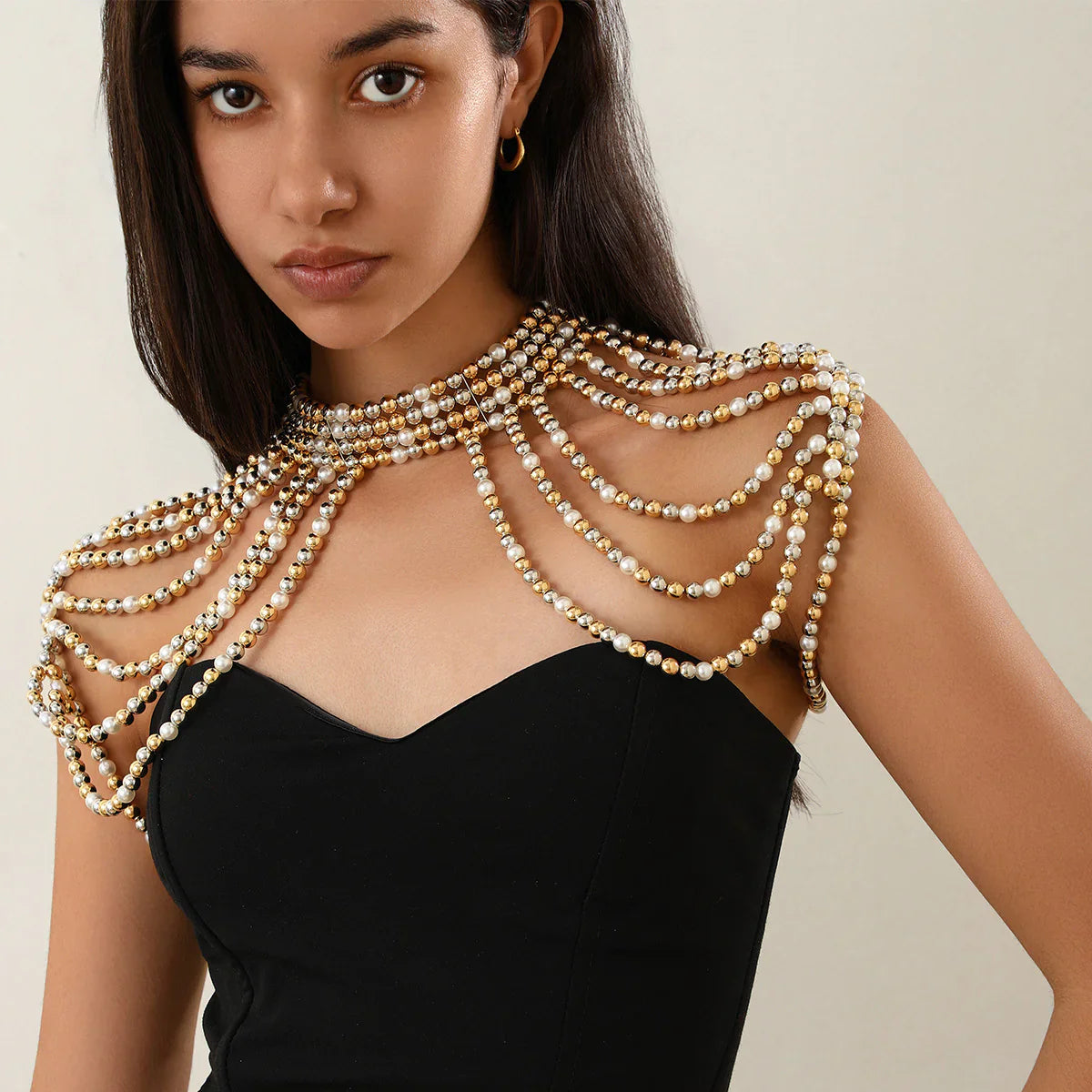 Multi-Layer Tassel Pearl Shoulder Chain