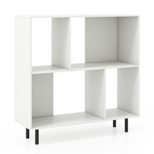 Open Shelf Bookcase with 4 Compartments-White