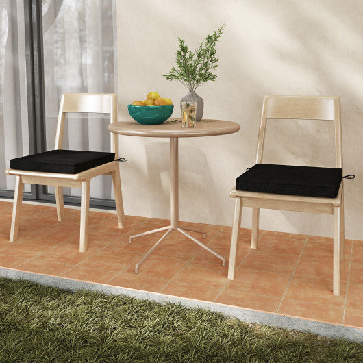 Outdoor Chair Cushion Set of 2 Waterproof Fade-Resistant Olefin Seat Cushions-Black