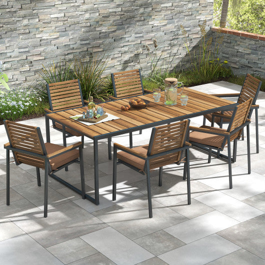 Outdoor Chair Cushion Set of 2 Waterproof Fade-Resistant Olefin Seat Cushions-Brown