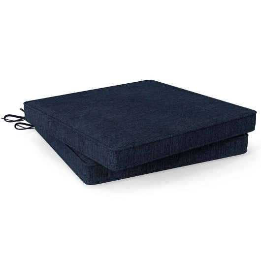 Outdoor Chair Cushion Set of 2 Waterproof Fade-Resistant Olefin Seat Cushions-Navy