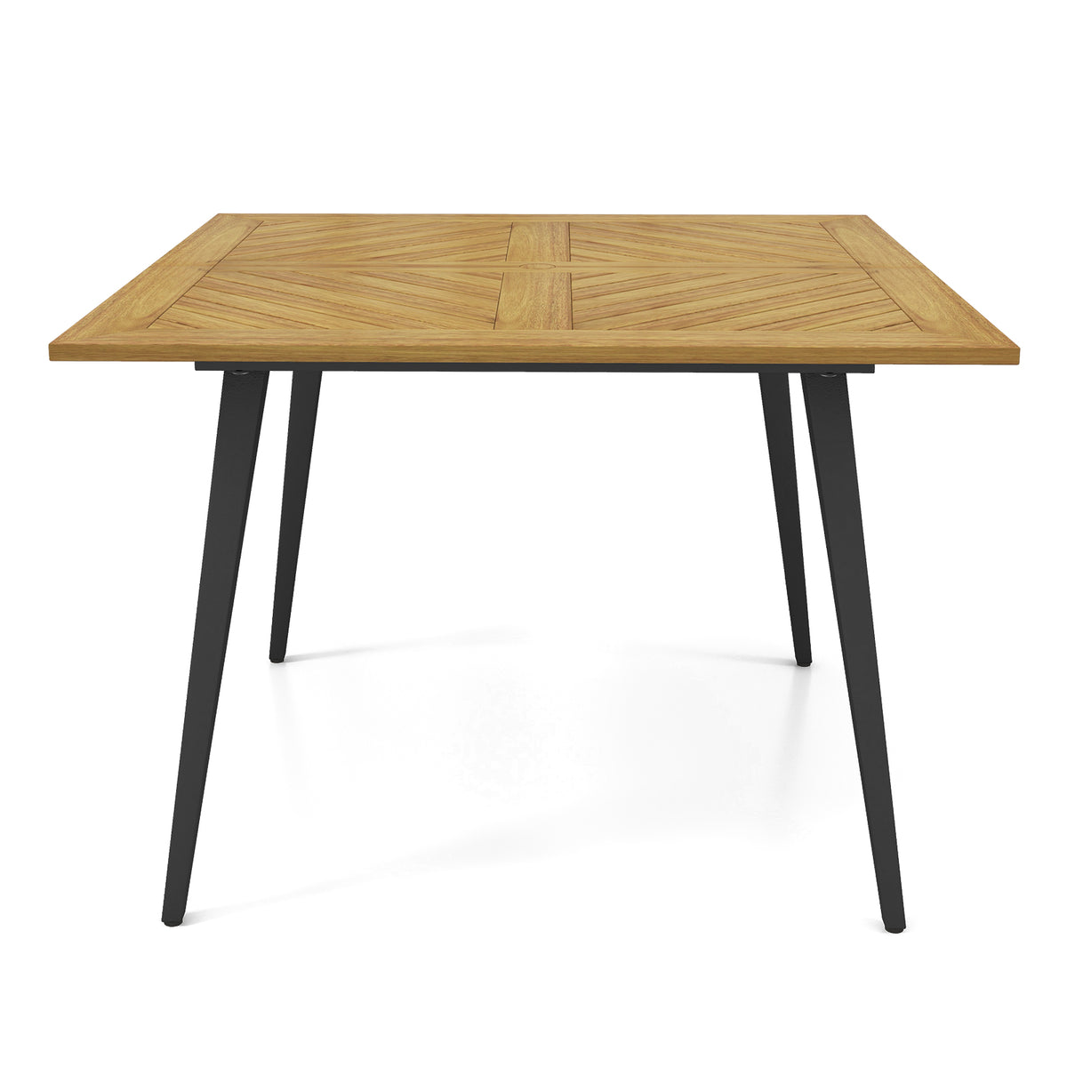 4-Person Acacia Wood Outdoor Dining Table for Garden Poolside and Backyard