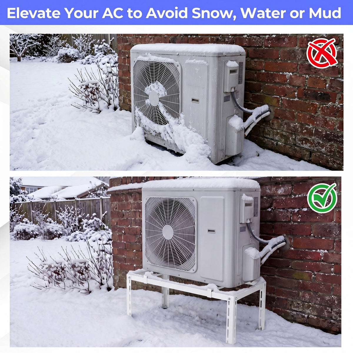 Outdoor Heavy-Duty AC Base for 9000-36000 BTU Ductless Air Conditioners Heat Pump