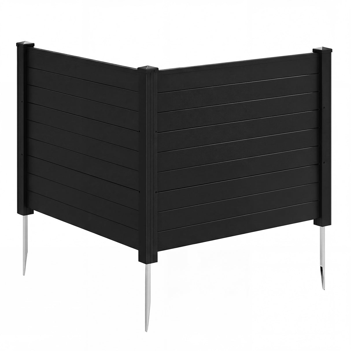 Outdoor PVC Air Conditioner Fence with 20 Inch Long Stakes-Black