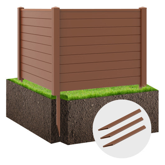 Outdoor PVC Air Conditioner Fence with 20 Inch Long Stakes-Brown
