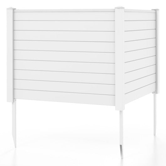 Outdoor PVC Air Conditioner Fence with 20 Inch Long Stakes-White