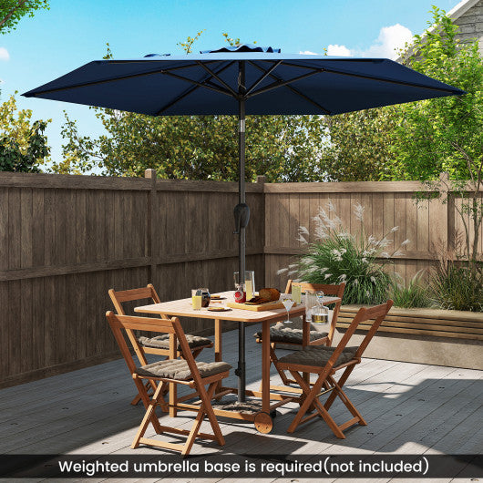 7.5 feet Outdoor Patio Heavy Duty Market Umbrella with Push Button Tilt-Navy