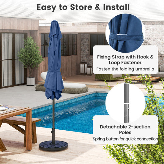 7.5 feet Outdoor Patio Heavy Duty Market Umbrella with Push Button Tilt-Navy