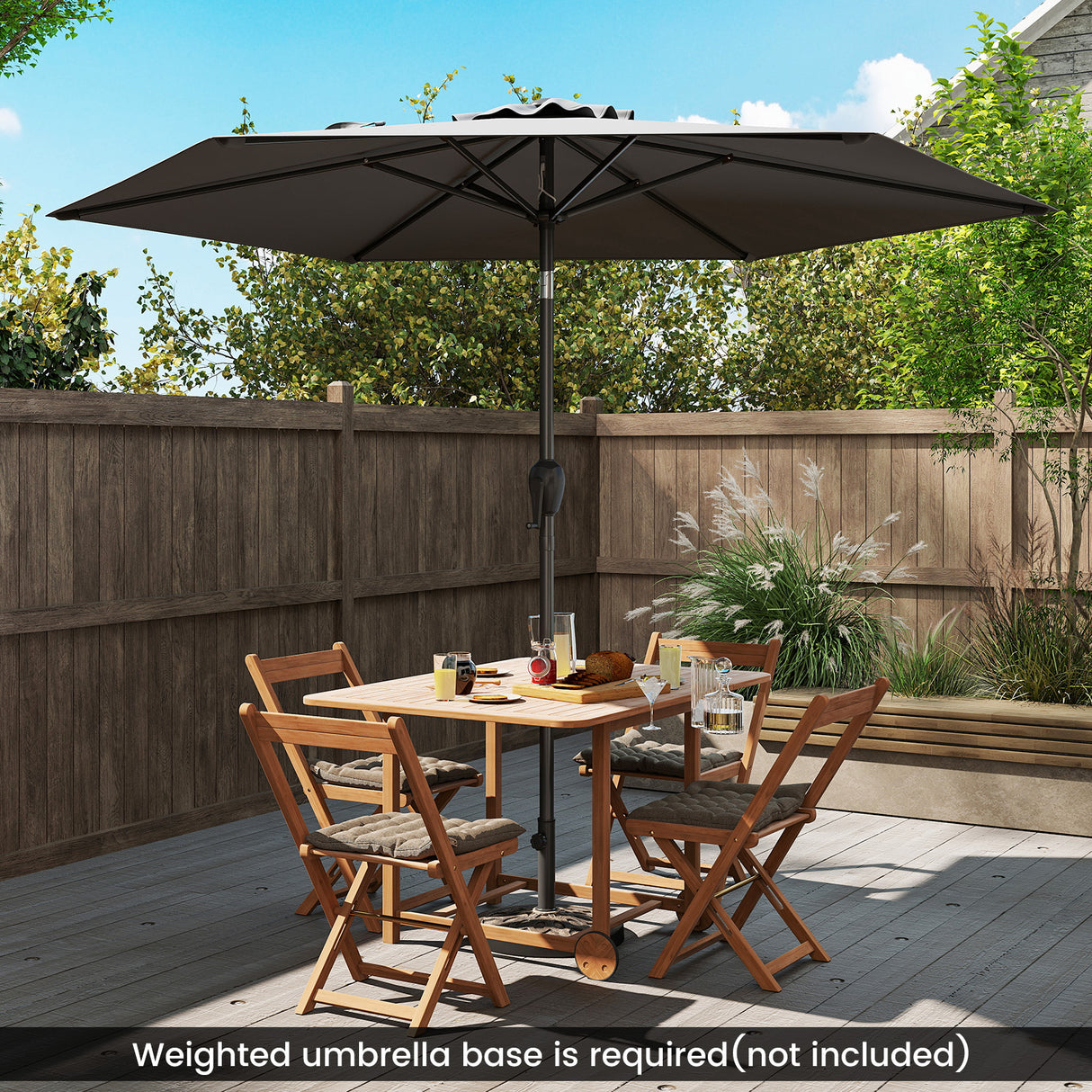 7.5 feet Outdoor Patio Heavy Duty Market Umbrella with Push Button Tilt-Gray
