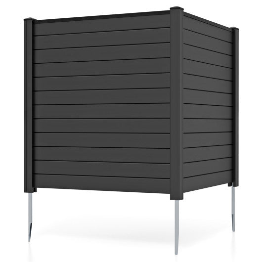 Freestanding 48 x 48 Inch Air Conditioner Fence with Metal Ground Stakes-Black
