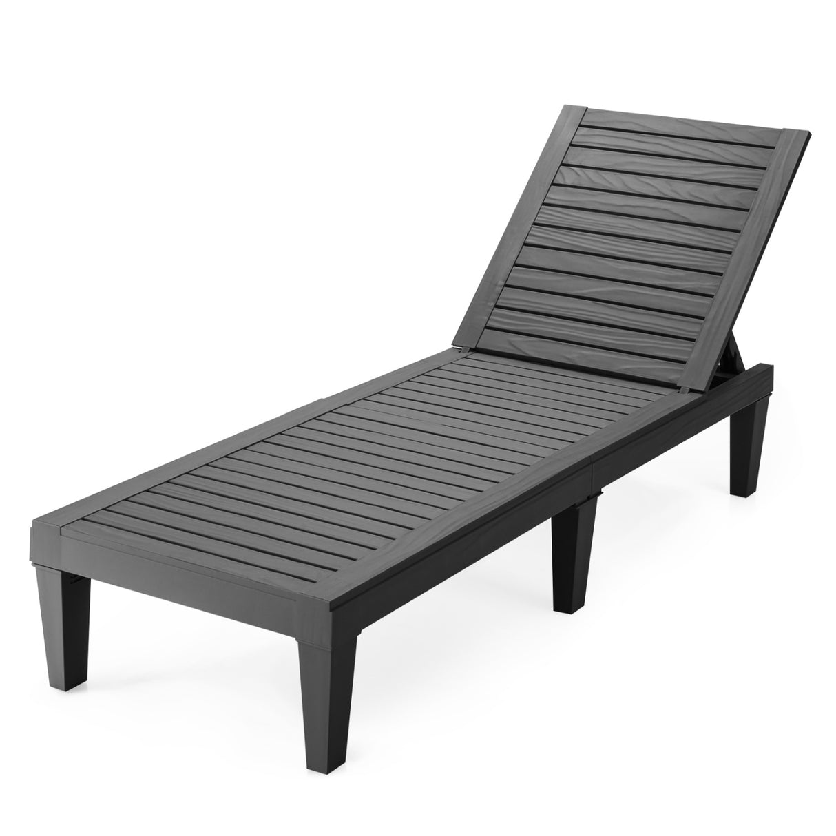 Outdoor Recliner Chair with 5-Position Adjustable Backrest-Black