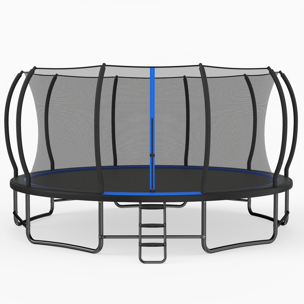 Outdoor Recreational Trampoline Giant Round Rebounder with Enclosure Net-Blue