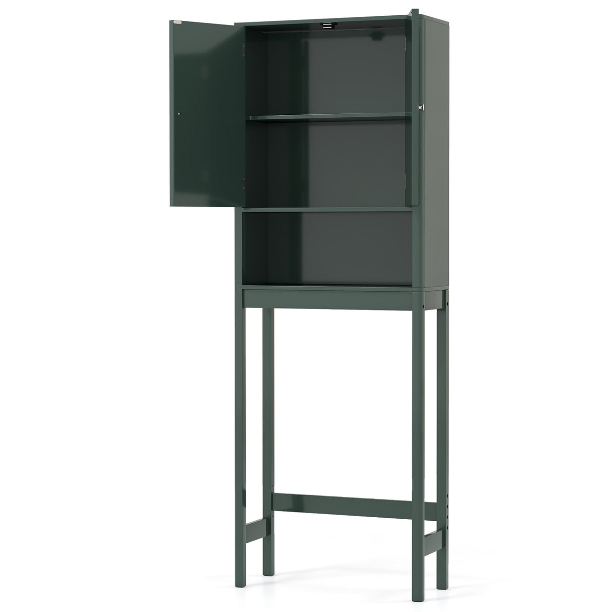 Over The Toilet Storage Cabinet with Fluted Doors-Green