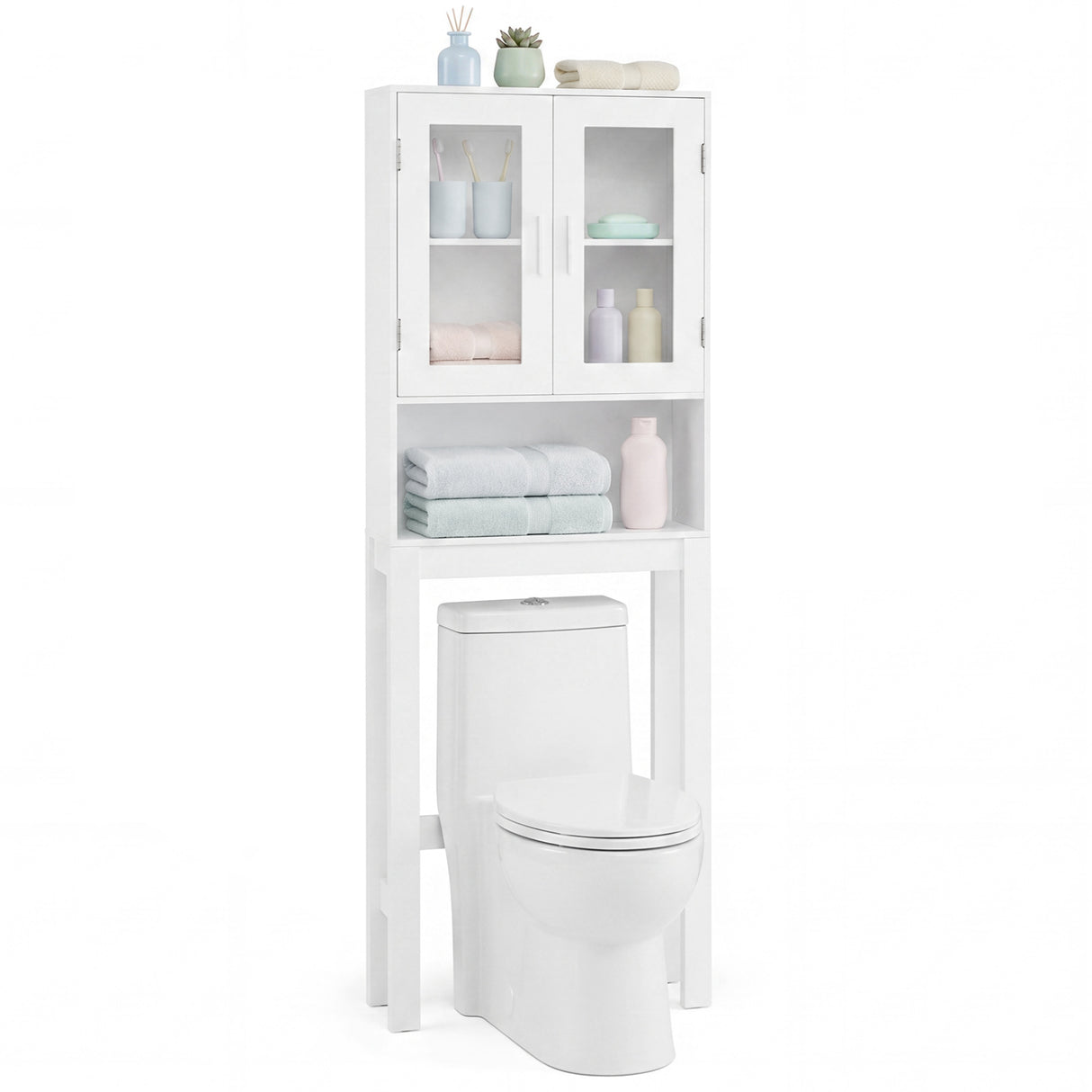 Over the Toilet Bathroom Storage Cabinet with Adjustable Shelf