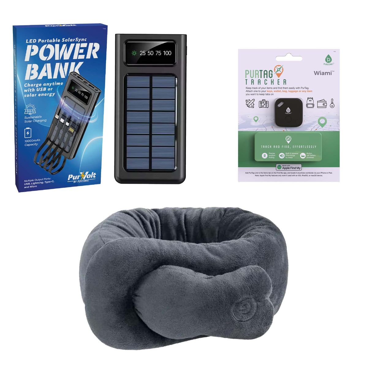 ✈️✨ Pursonic Ultimate Travel Comfort Bundle: Stay Relaxed, Powered Up, and Organized on Every Journey! 🧳🔋🧠 by Pursonic