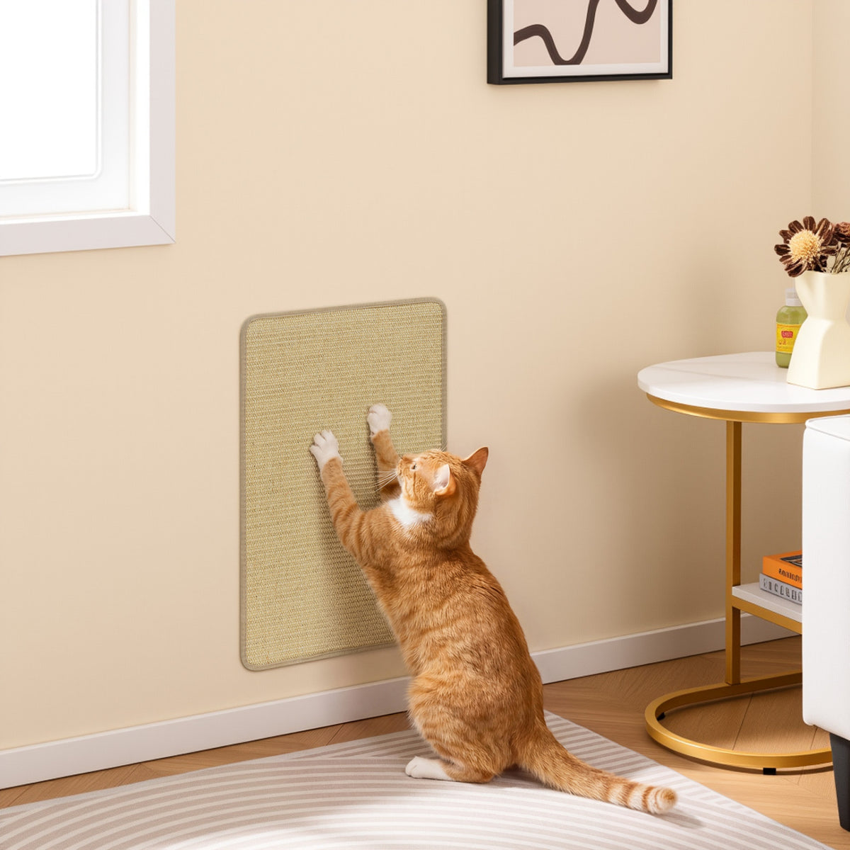 12 Pieces Cat Scratcher Mat Set 24 x 16 Inch Natural Sisal Pads