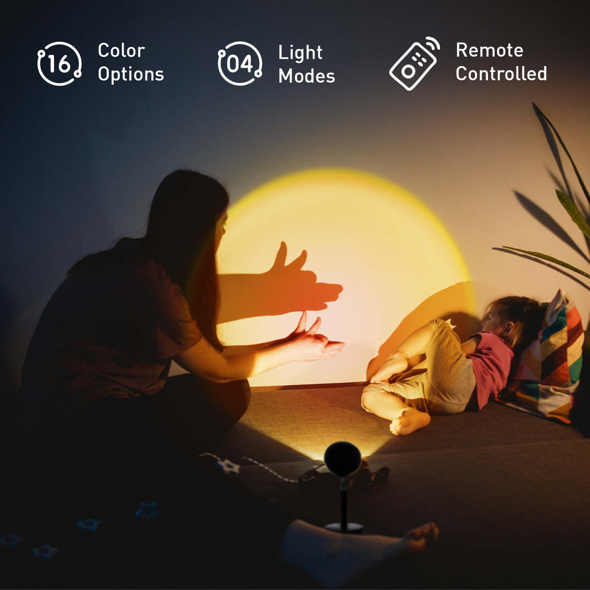 Pursonic Sunset Projector Table Lamp with Essential Oil Aroma Diffuser & 6-Pack of 100% Pure Aromatherapy Oils by Pursonic