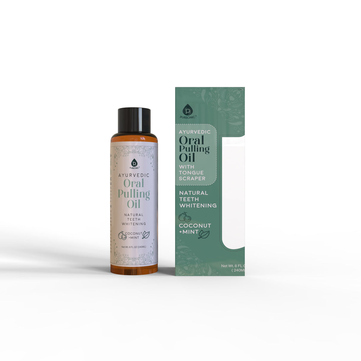 Oral Pulling Oil with Tongue Scraper by Pursonic