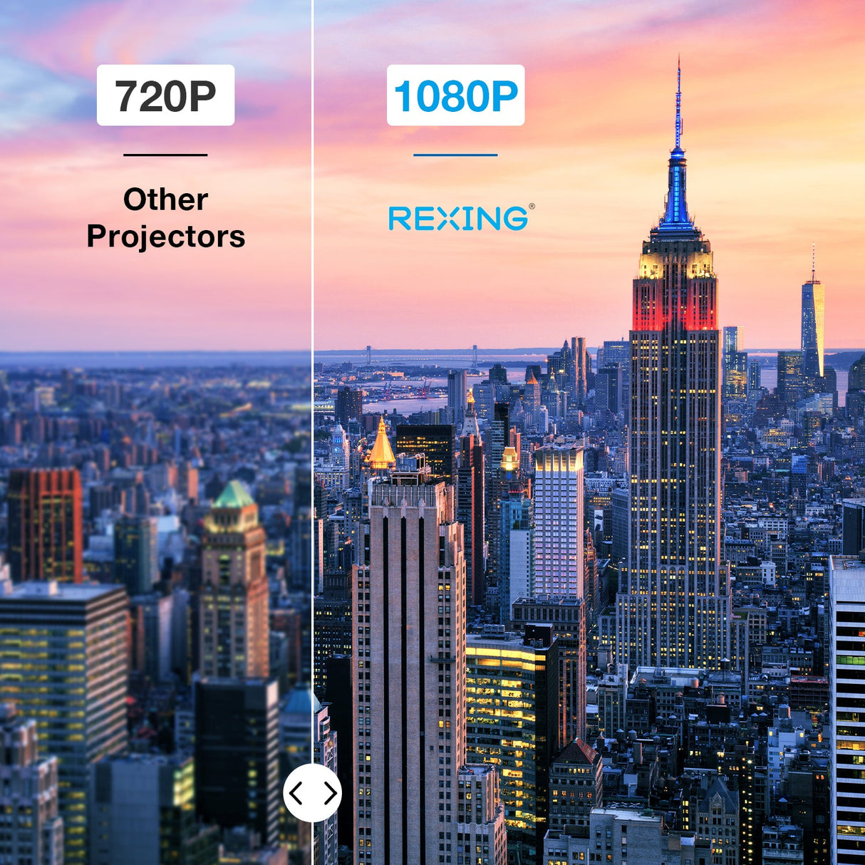 REXING PRD615 Smart Home Projector 750 ANSI Lumens HD