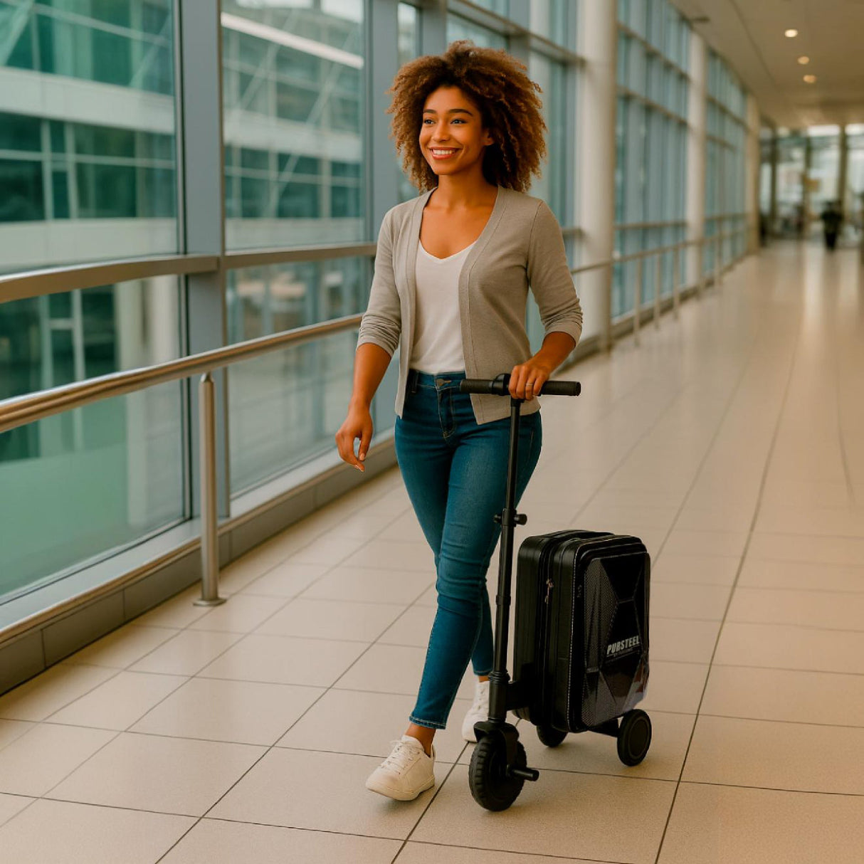 Pursteel Electric Ride-On Luggage – Smart Travel with Speed, Storage & Style by Pursonic