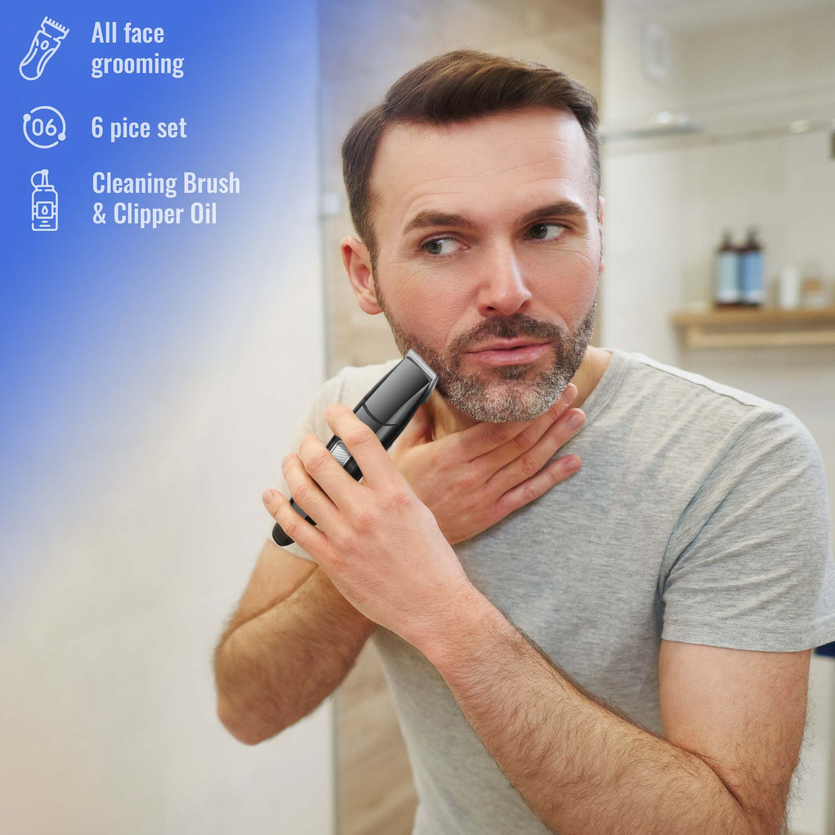 Mario Lopez Ultimate Grooming & Oral Care Bundle: Men's Grooming Kit, Triple-Head Electric Tooth Wizard, and USB Water Flosser