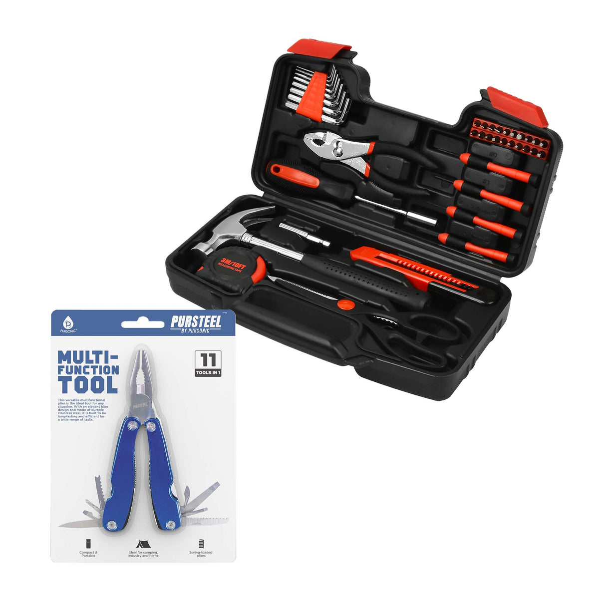 π§ Pursonic 11-in-1 Multifunction Tool & Handy Solutions 39-Piece Household Tool Kit Bundle β The Ultimate DIY & Home Repair Set! π β¨