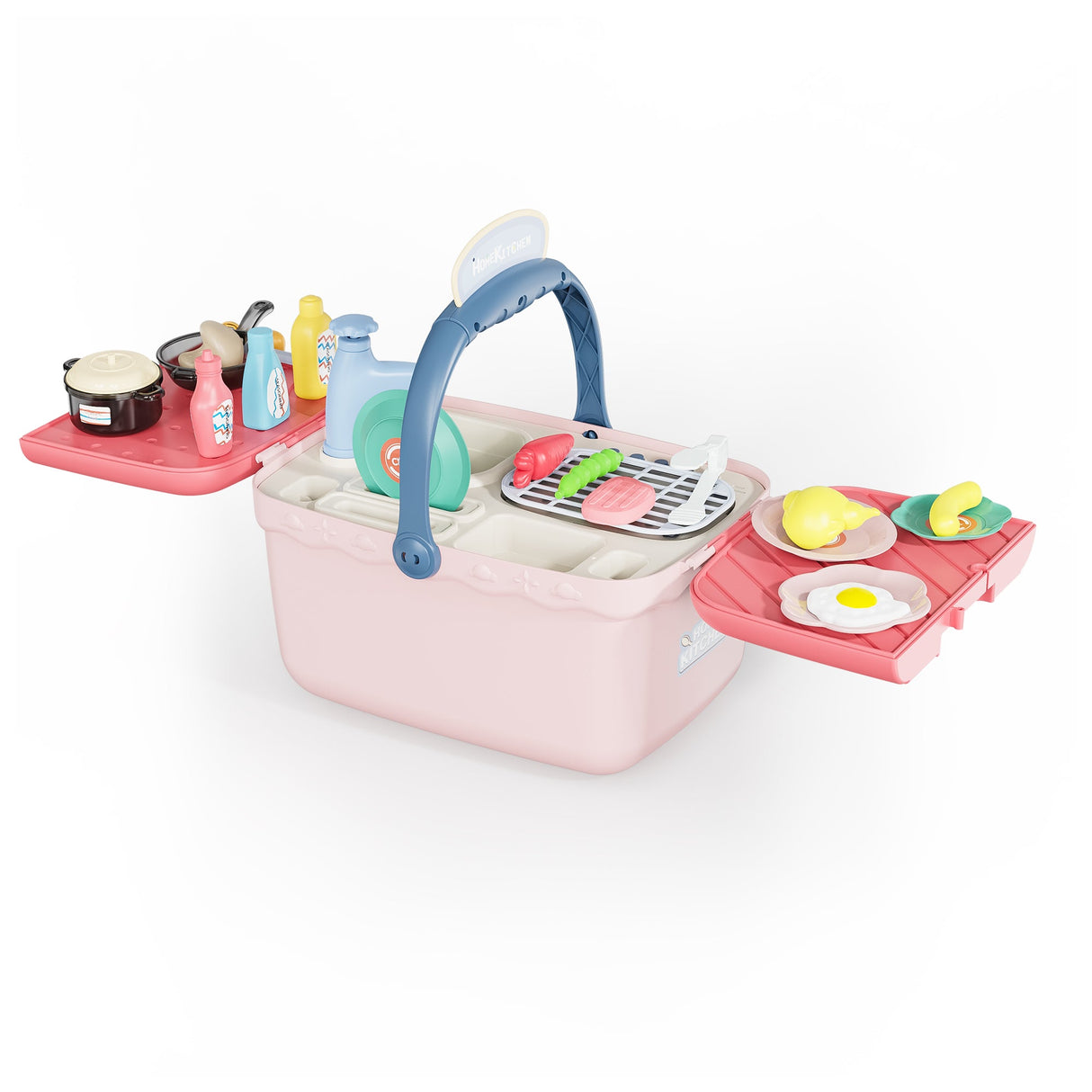 Contixo Kids Kitchen & Picnic Playset, Toddler Toys, Ages 3+, Interactive Grill, Sink & Oven, Mini Kitchen w/ Music & Lights, Color-Changing Foods, Boys & Girls by Contixo