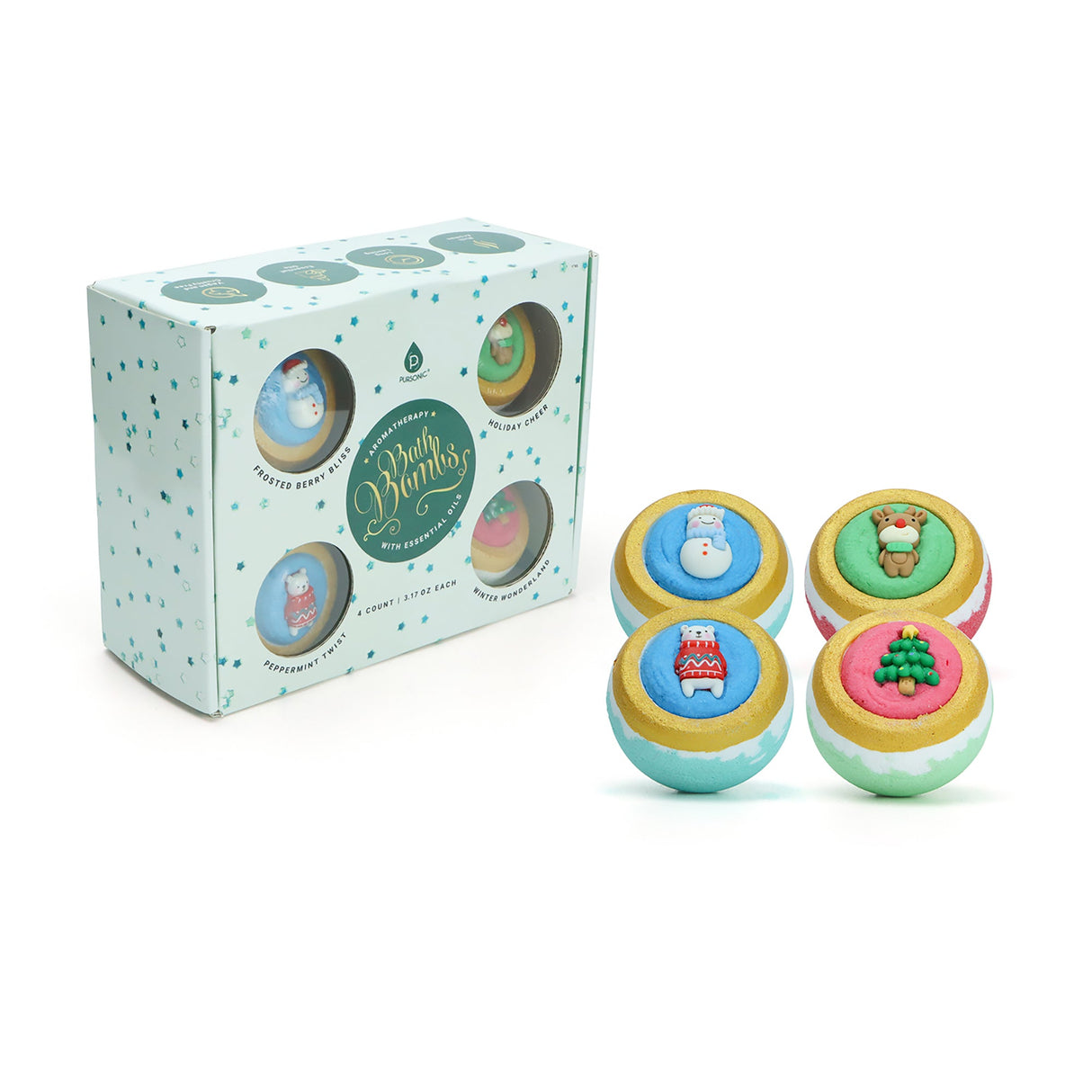 Happy Holidays Aromatherapy Bath Bombs by Pursonic