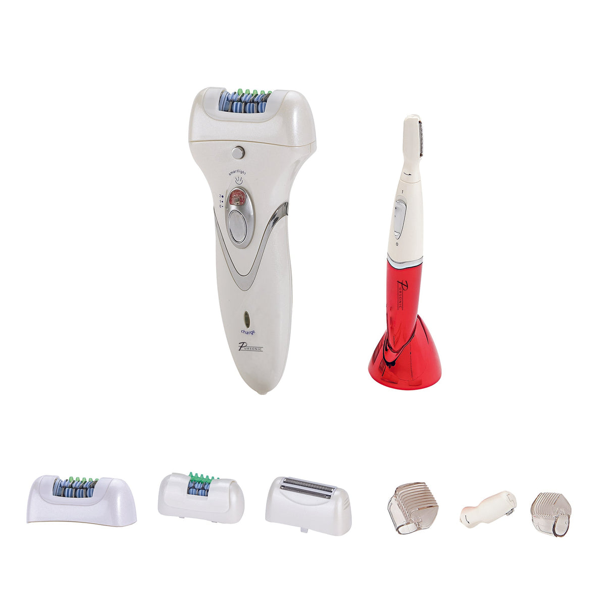 Pursonic Rechargeable Epilator & Bikini Personal Groomer Trimmer – All-in-One Hair Removal System by Pursonic