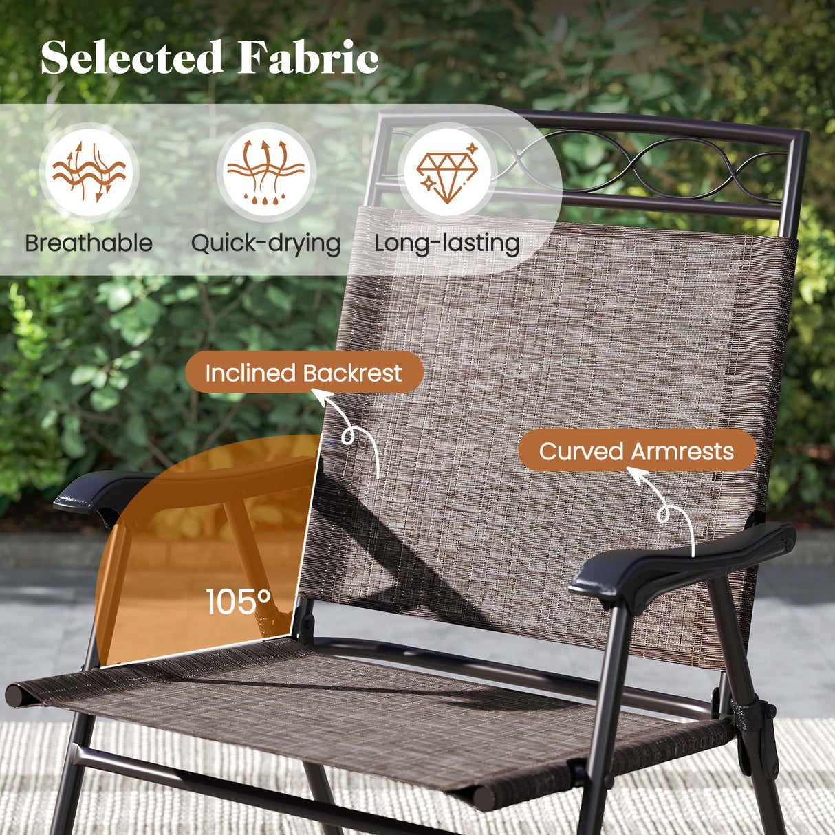 3 Pieces Outdoor Bistro Dining Furniture Set with 1.57 Inch Umbrella Hole