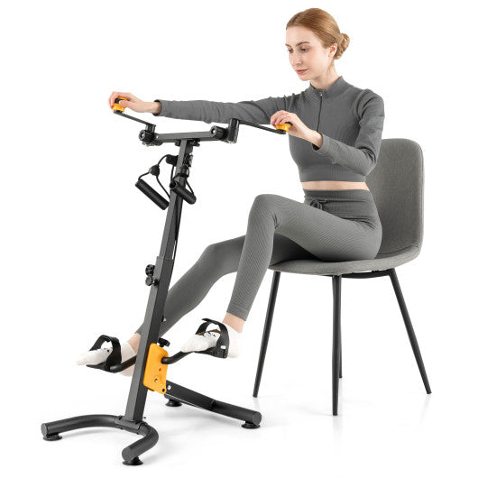 Pedal Exerciser with Adjustable Handgrip for Seniors-Yellow