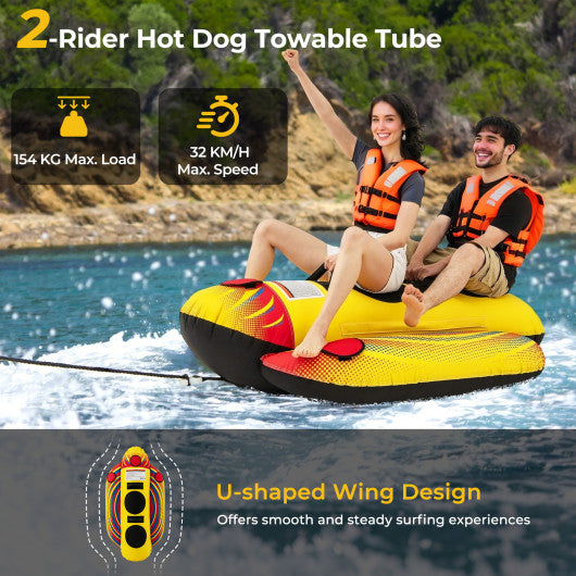 1 or 2 Person Inflatable Towable Tube Banana Boat for Boating