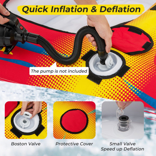 1 or 2 Person Inflatable Towable Tube for Boating with Drainage