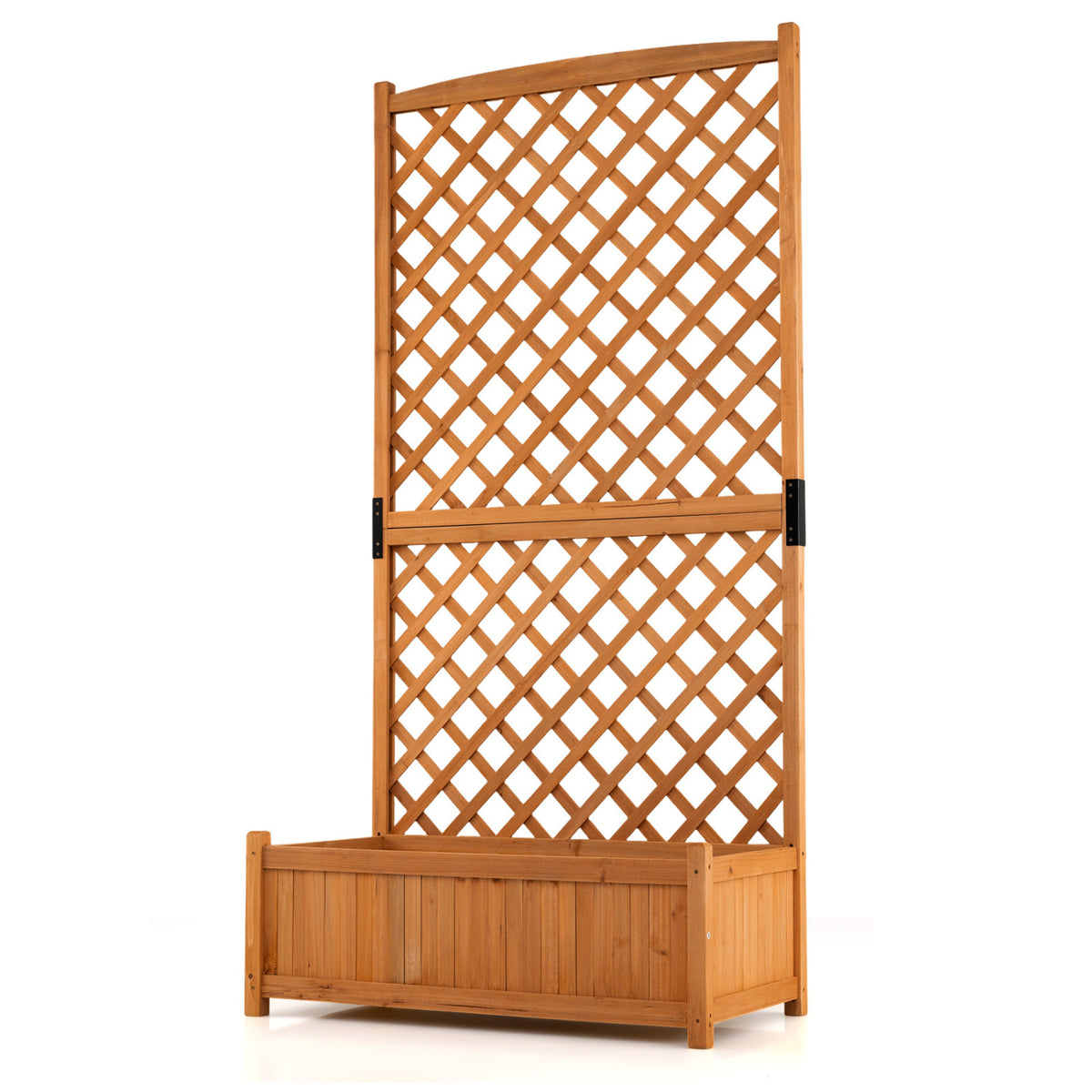 Planter Raised Bed with Trellis for Plant Flower Climbing-Orange