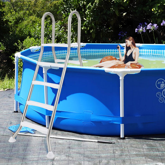 75.6" Above Ground Pool Ladder A-Frame Swimming Pool 4-Step Ladder for Up to 55" Pool Wall Height