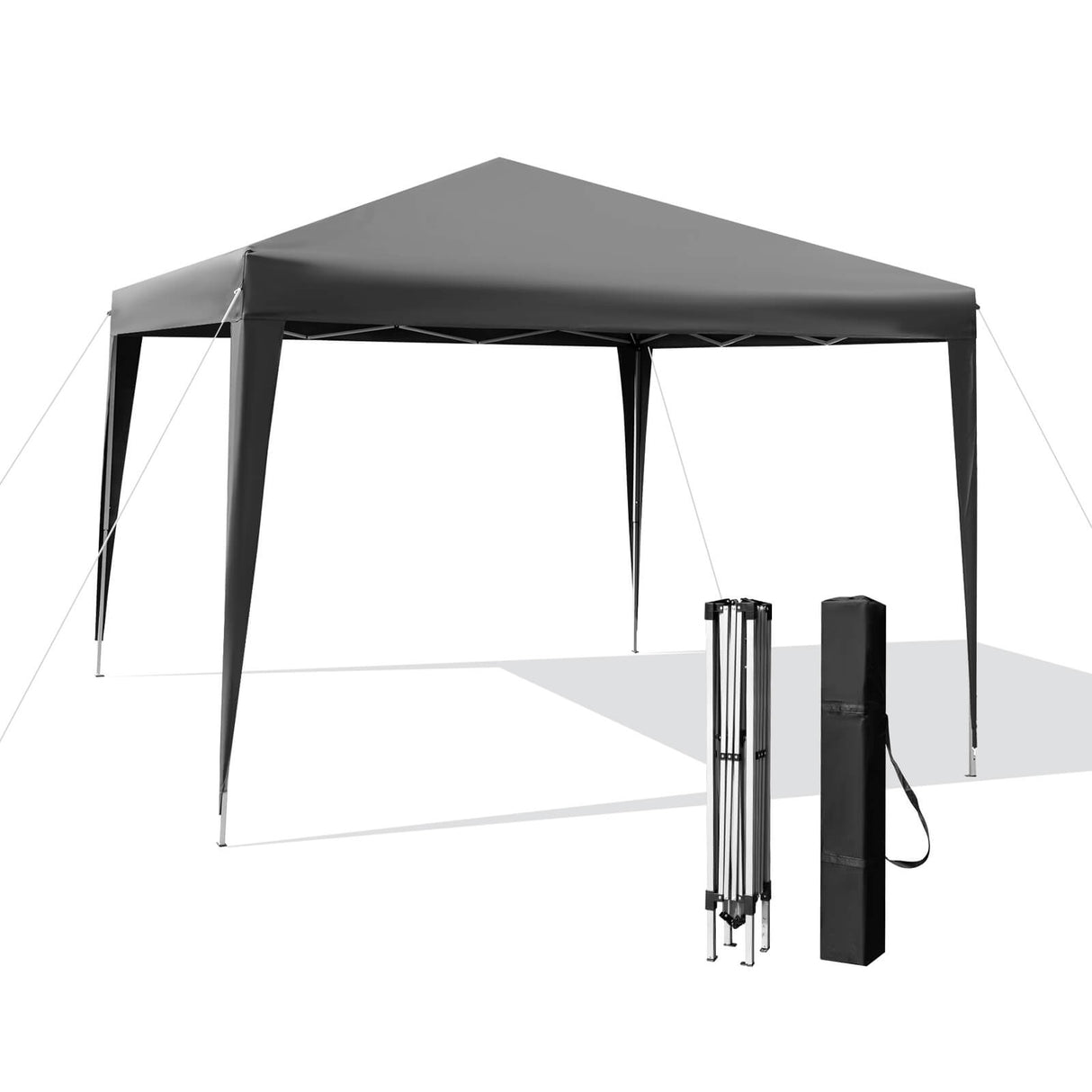 10 x 10 Feet Outdoor Pop-up Patio Canopy for Beach and Camp-Gray by DirectDeals
