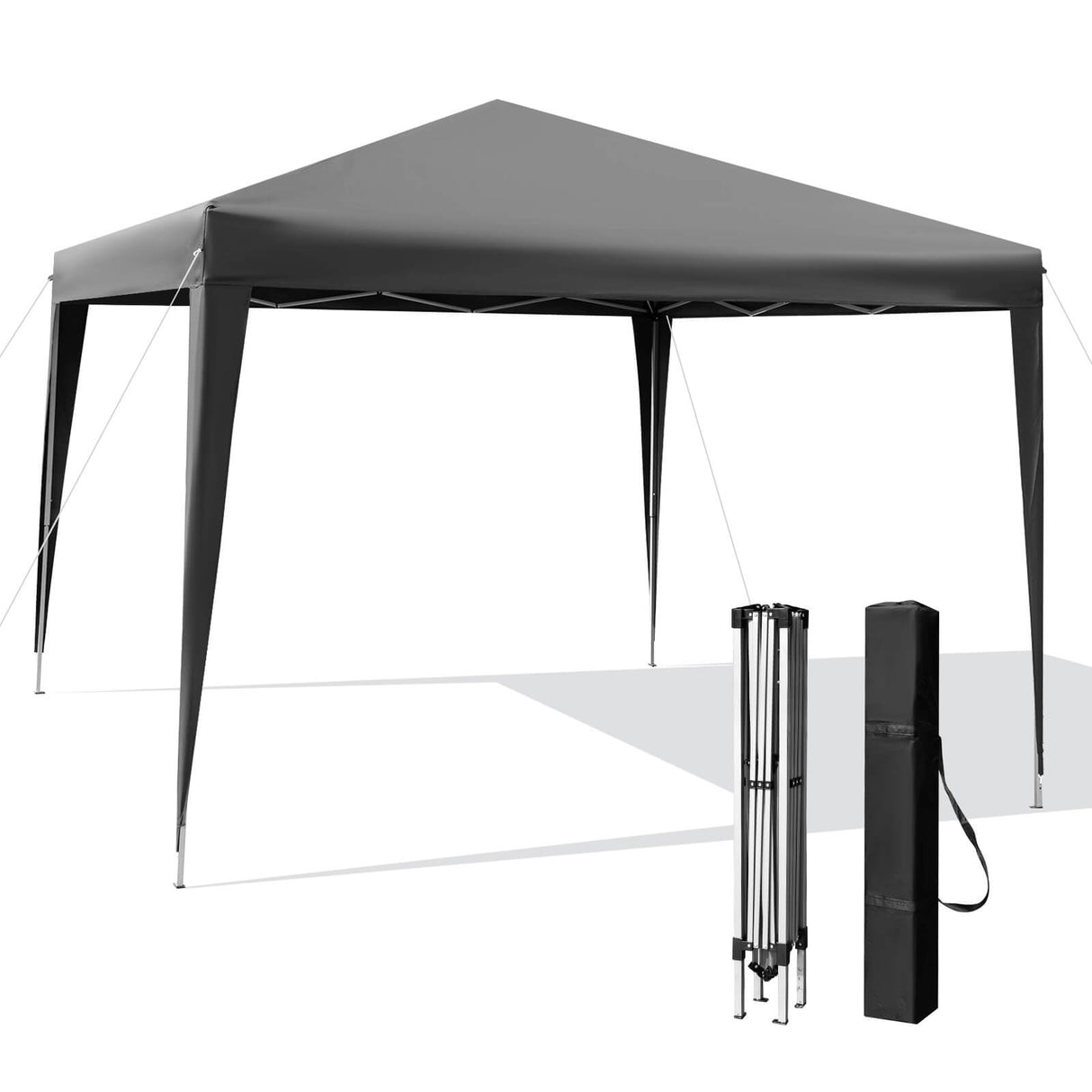 10 x 10 Feet Outdoor Pop-up Patio Canopy for Beach and Camp-Gray by DirectDeals