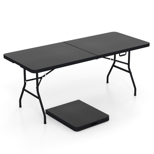 Portable Folding Camping Table with Carrying Handle-Black